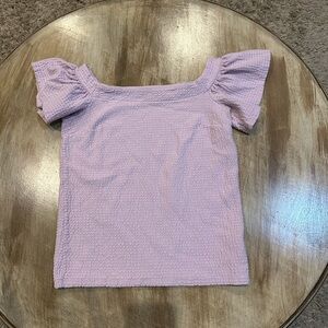 Lilac Textured Puff Sleeve Top